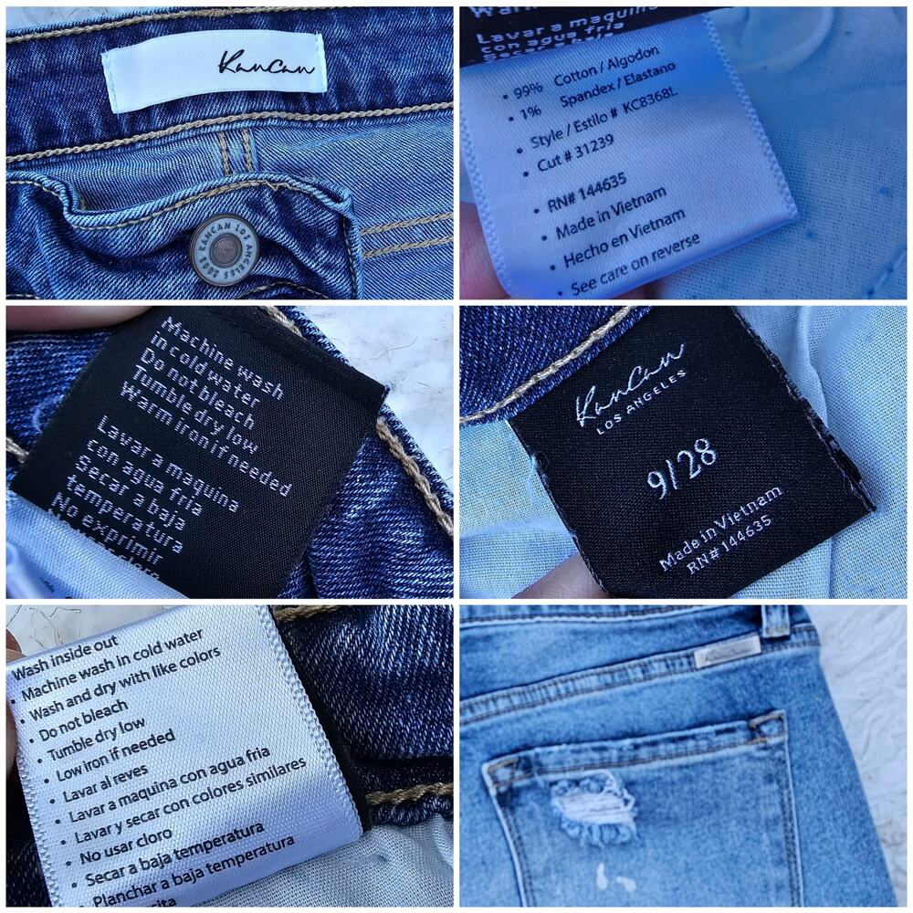 Distressed Boyfriend Jeans KanCan Shelly Size 9 / 28 Stretch Denim High Rise - Picture 4 of 10